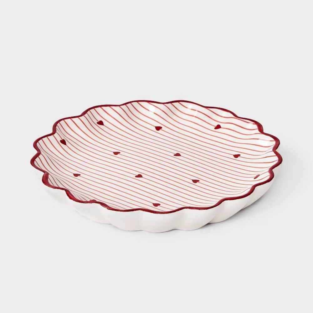 A New Day Scallop Edge Striped Tray